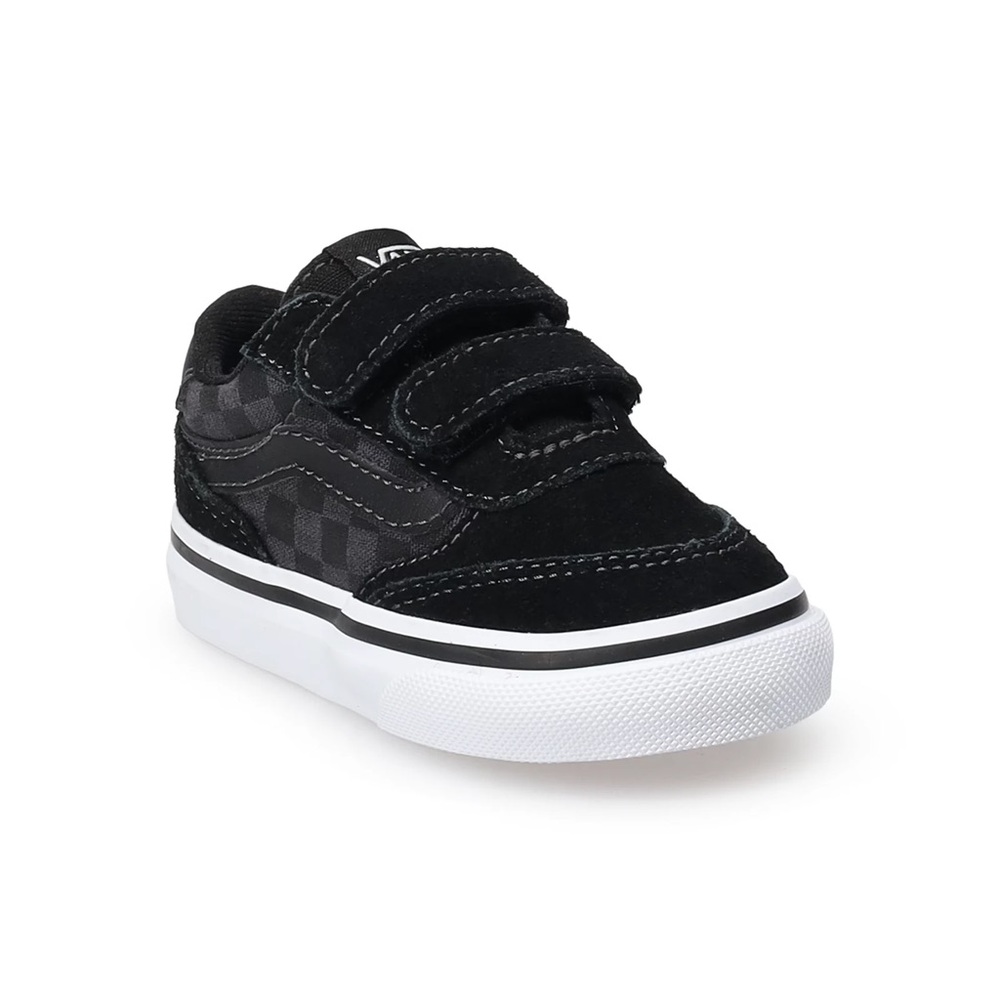Vans® Brooklyn Kids' High-Top Casual Sneakers- Checkerboard Black Sz 7T
